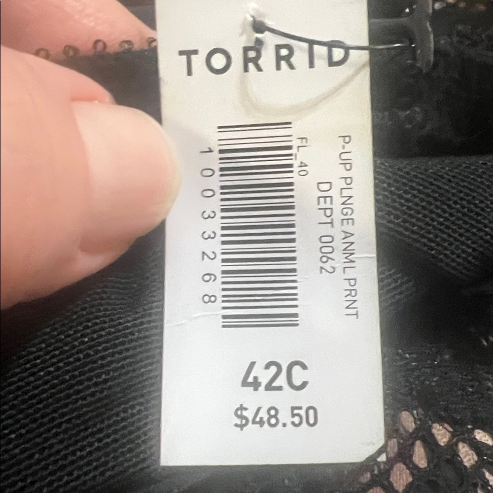 NWT -Torrid Black and Brown Leopard Lace Bra - Picture 4 of 5